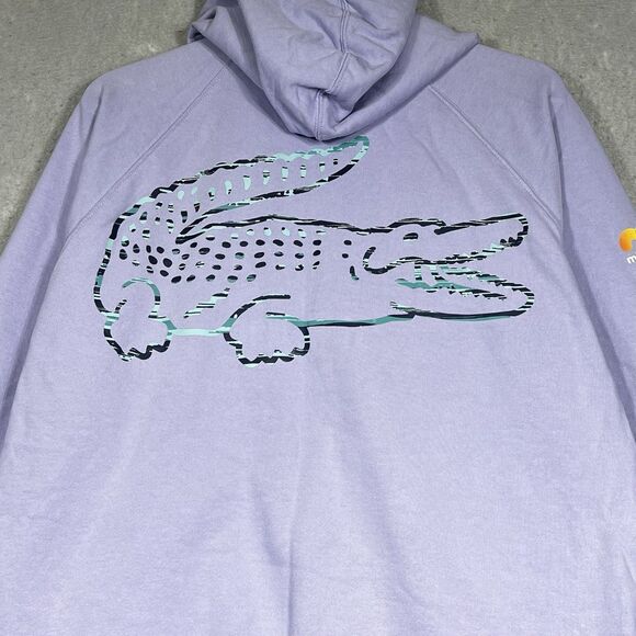 Lacoste Sweatshirt Large Purple Sport Miami Open 2023 Edition Hoodie Full Zip - Picture 10 of 15